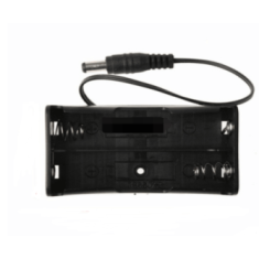 Caixa para 2 c&eacute;lulas 18650 sem tampa com conector DC