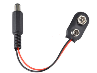 Clip para bateria 9V Tipo I com conector de trava e cabo 15 cm preto e vermelho - Imagem 1