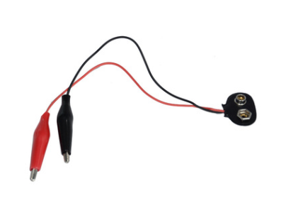 Conector tipo T para bateria 9V com clipes jacar&eacute; - Imagem 1