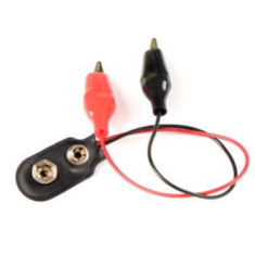 Conector tipo I para bateria 9V com clipes jacar&eacute;
