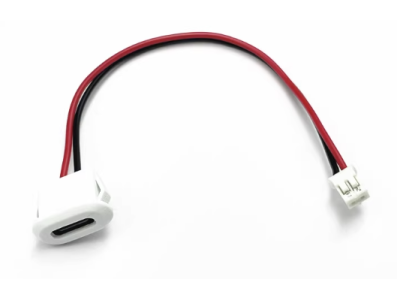 Soquete de carregador Tipo-C 2 pinos PH2.0 100 mm branco - Imagem 1