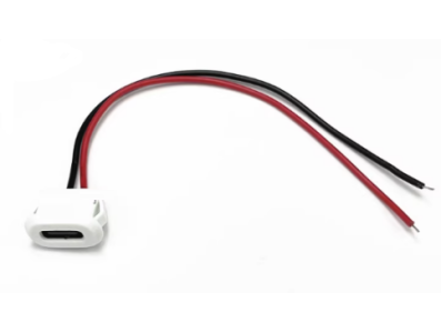 Soquete USB Type-C 2 pinos 100 mm branco - Imagem 1
