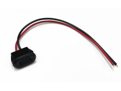 Soquete de carregador Type-C 2 pinos 100 mm preto - Imagem 1