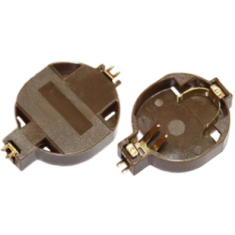 Porta-bateria patch para bateria bot&atilde;o CR2032, marrom, modelo CR2032-BS-10