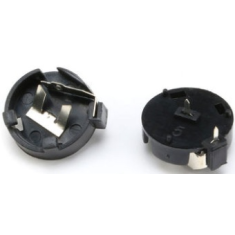 Soquete reto preto para bateria de bot&atilde;o CR1220