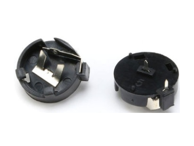 Soquete reto preto para bateria de bot&atilde;o CR1220 - Imagem 1