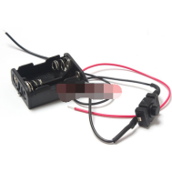 Caixa para pilhas 23A 12V 2 compartimentos com cabo e interruptor sem tampa