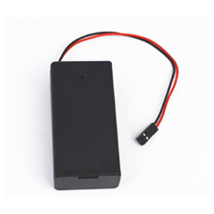 Porta-pilhas para 2 AA com conector Dupont f&ecirc;mea 1x2, interruptor e tampa