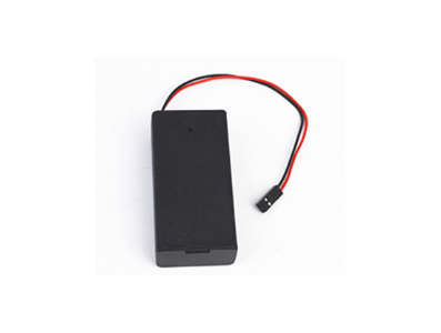 Porta-pilhas para 2 AA com conector Dupont f&ecirc;mea 1x2, interruptor e tampa - Imagem 1