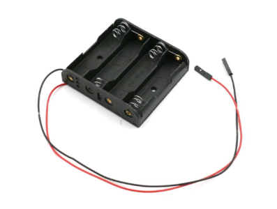 Porta pilhas 4 x AA com conector Dupont f&ecirc;mea, sem tampa - Imagem 1
