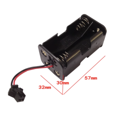 Porta-pilhas para 4 pilhas AA com plug SM macho sem tampa