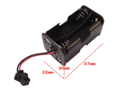 Porta-pilhas para 4 pilhas AA com plug SM macho sem tampa - Imagem 1