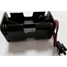 Caixa porta-pilhas 4x AA com conector SM f&ecirc;mea sem tampa