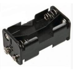 Porta-pilhas para 4x AA com conector para bateria 9V, sem tampa
