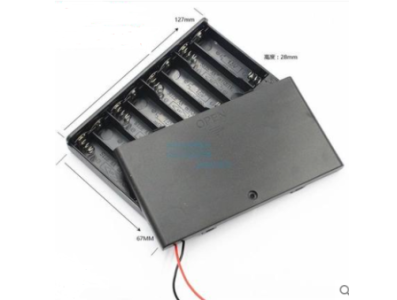Suporte para 8 pilhas AA com interruptor e tampa - Imagem 1