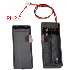 Porta-pilhas 2x AAA com conector PH2.0, interruptor e tampa