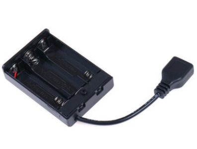 Caixa porta-pilhas para 3x AAA com interruptor e plug USB - Imagem 1