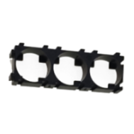 Porta-baterias para 3 x 18650 com di&acirc;metro de furo 18,2 mm