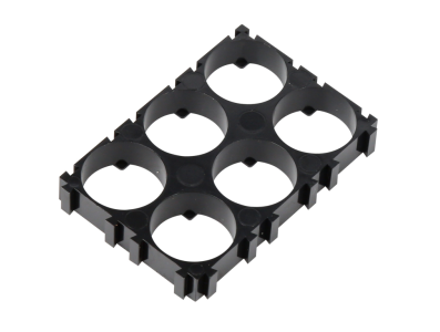 Suporte para 6 baterias 18650 (2x3) com di&acirc;metro de furo 18,5 mm - Imagem 1