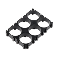 Suporte para 6 baterias 18650 (2x3) com di&acirc;metro de furo 18,5 mm