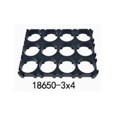 Suporte para 12 baterias 18650 em configura&ccedil;&atilde;o 3x4 com di&acirc;metro de furo de 18,5 mm