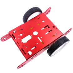 Kit de chassi em alum&iacute;nio para carro rob&ocirc; inteligente 2WD, vermelho (DIY)