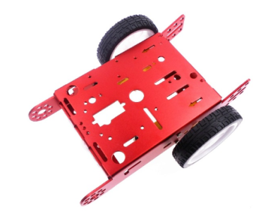Kit de chassi em alum&iacute;nio para carro rob&ocirc; inteligente 2WD, vermelho (DIY) - Imagem 1