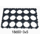 Suporte 3x5 para baterias 18650 com furo de 18,5 mm - Thumb - 1