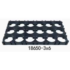 Suporte para 18 baterias 18650 (3x6) com di&acirc;metro de furo 18,5 mm