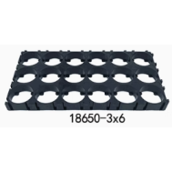 Suporte para 18 baterias 18650 (3x6) com di&acirc;metro de furo 18,5 mm
