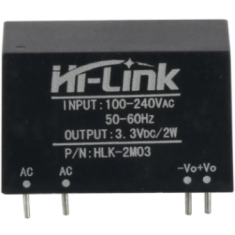 M&oacute;dulo de alimenta&ccedil;&atilde;o AC-DC HLK-2M03 220V para 3,3V