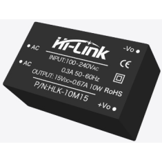 M&oacute;dulo Fonte AC-DC HLK-10M15 220V para 15V