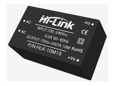 M&oacute;dulo Fonte AC-DC HLK-10M15 220V para 15V - Imagem 1