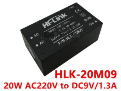 M&oacute;dulo HLK-20M09 AC-DC 220V para 9V, conversor DC-DC - Imagem 1
