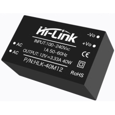 M&oacute;dulo fonte AC-DC HLK-40M12 220V para 12V, conversor de alimenta&ccedil;&atilde;o