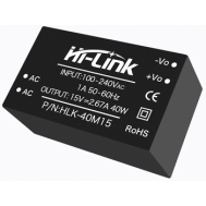 M&oacute;dulo fonte AC-DC HLK-40M15 220V para 15V