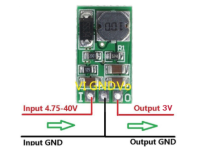M&oacute;dulo conversor DC-DC Buck 5-40V para 3V 1A sem pinos - Imagem 1