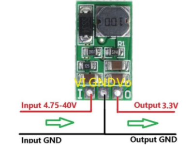 M&oacute;dulo conversor DC-DC Buck 5-40 V para 3,3 V 1 A sem pinos - Imagem 1