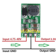 M&oacute;dulo conversor DC-DC Buck 5-40 V para 3,3 V 1 A sem pinos