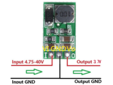 Conversor DC-DC Buck 5-40V para 3,7V 1A, placa reguladora de tens&atilde;o sem pinos - Imagem 1