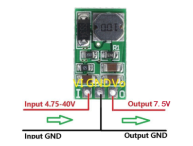 Conversor DC-DC buck 5 a 40 V para 7,5 V 1 A, m&oacute;dulo regulador de tens&atilde;o sem pinos - Imagem 1