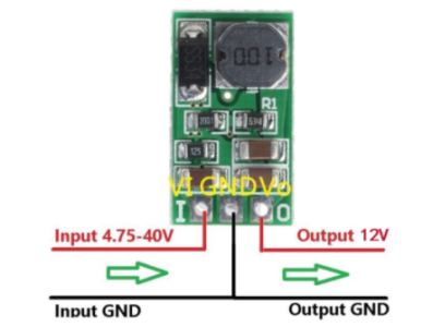 M&oacute;dulo conversor DC-DC buck 5-40 V para 12 V 1 A sem pinos - Imagem 1