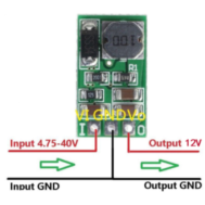 M&oacute;dulo conversor DC-DC buck 5-40 V para 12 V 1 A sem pinos