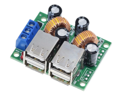 Conversor DC-DC Buck Step Down A5268 4 portas USB, entrada DC 36V/24V/12V/9V para sa&iacute;da 5V 3A - Imagem 1