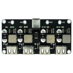 Conversor DC-DC buck 4 canais USB com QC3.0/QC2.0, m&oacute;dulo step-down 6&ndash;32V com sa&iacute;das 3V, 9V, 12V e 24V