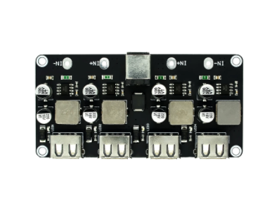 Conversor DC-DC buck 4 canais USB com QC3.0/QC2.0, m&oacute;dulo step-down 6&ndash;32V com sa&iacute;das 3V, 9V, 12V e 24V - Imagem 1
