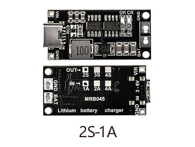 M&oacute;dulo carregador e booster Type C para baterias 18650 Li‑ion/Pol&iacute;mero 2S (8,4 V, 1 A) - Imagem 1