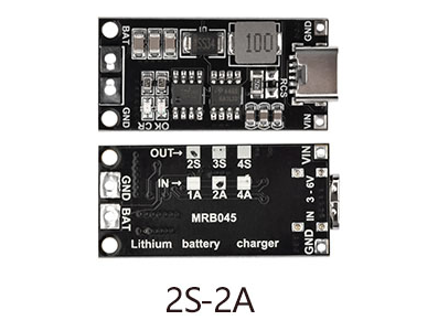M&oacute;dulo conversor DC-DC boost e carregador 18650 pol&iacute;mero de &iacute;on-l&iacute;tio Type-C 2S 8,4V 2A - Imagem 1