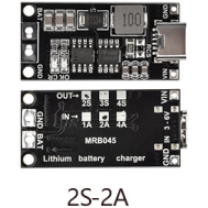 M&oacute;dulo conversor DC-DC boost e carregador 18650 pol&iacute;mero de &iacute;on-l&iacute;tio Type-C 2S 8,4V 2A
