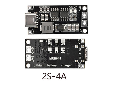 M&oacute;dulo carregador e booster Type-C para 18650 / pol&iacute;mero de l&iacute;tio 2S 8,4V 4A (conversor DC-DC) - Imagem 1